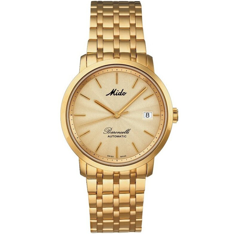 Baroncelli 37 mm: Yellow gold PVD-coated Stainless steel - M3895.3.12.1 Mido Baroncelli M3895.3.12.1