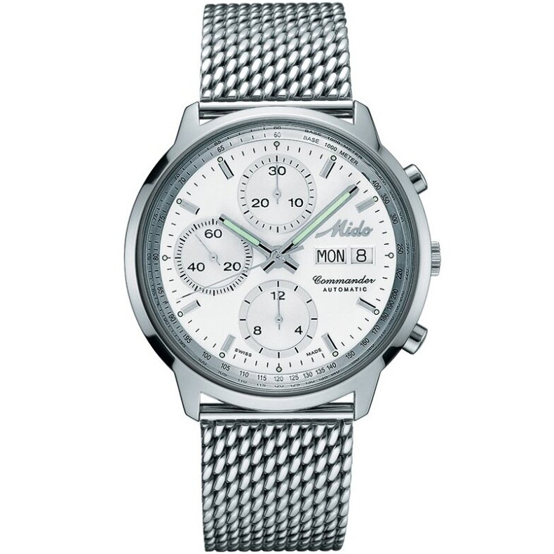 Commander Chronograph 40 mm: Stainless steel - M8885.4.11.11 Mido Commander M8885.4.11.11