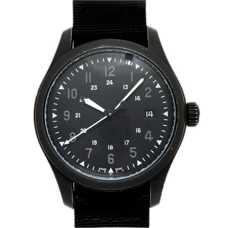 Khaki Field 38 N. Hoolywood 38 mm: Black PVD-coated Stainless steel & Rubber - H69589433 Hamilton Khaki Field H69589433