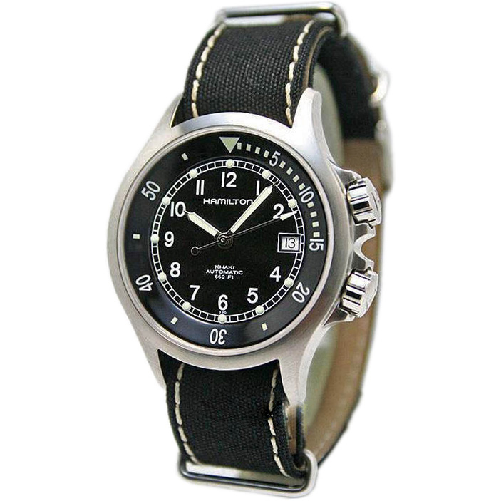 Khaki Navy 40 mm: Stainless steel & Leather - H77515433 Hamilton Khaki Navy H77515433