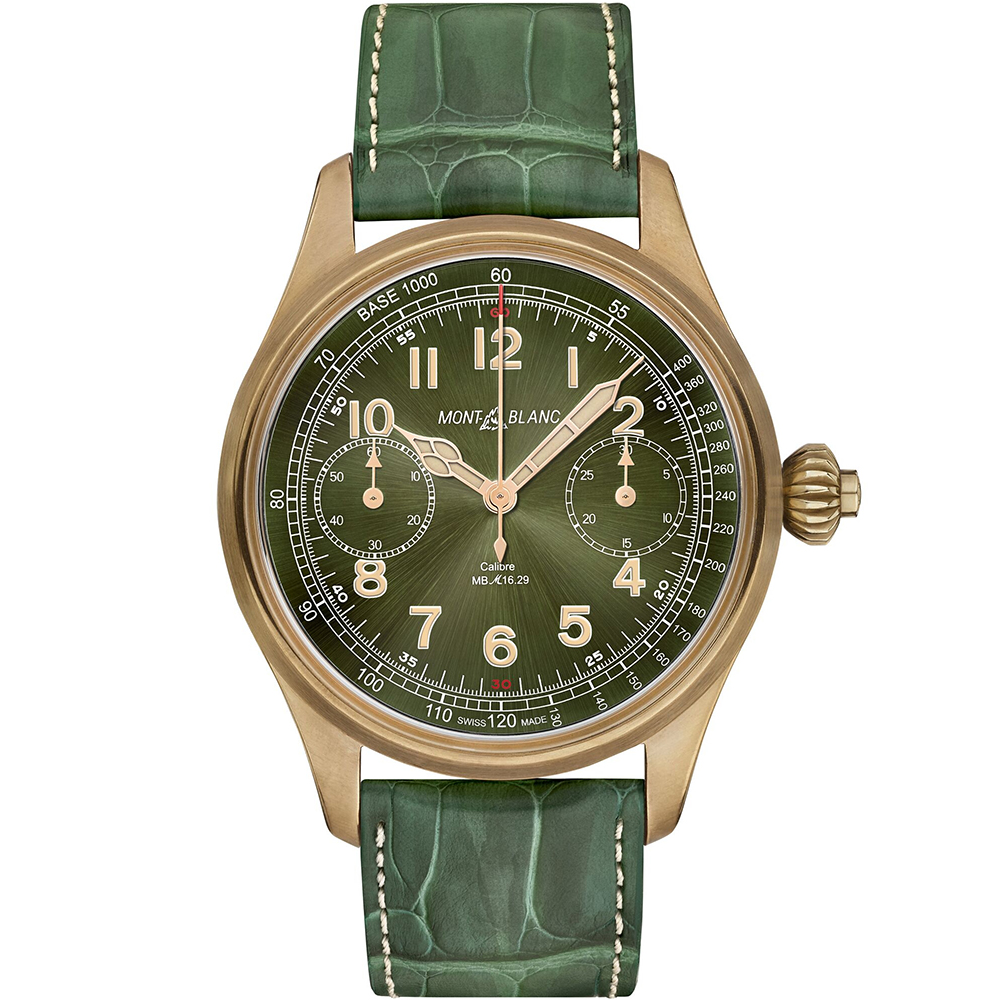 1858 Chronograph Tachymeter 44 mm: Bronze, Titanium & Leather - MB118775 Montblanc 1858 Mb118775