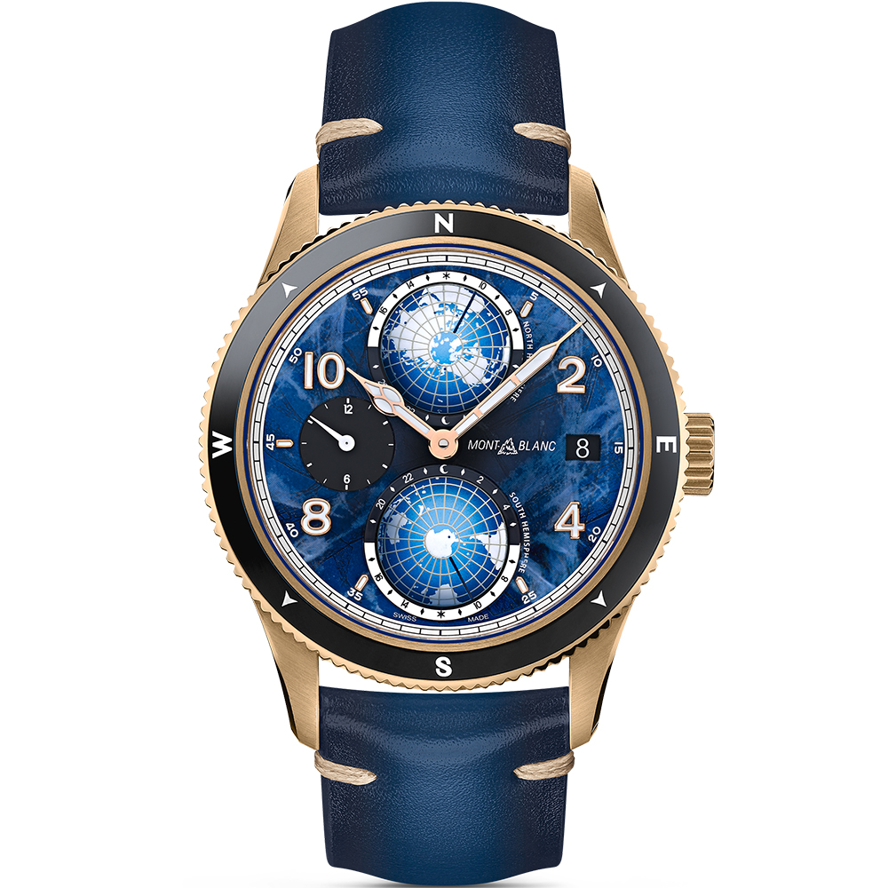 1858 Geosphere 0 Oxygen 42 mm: Bronze, Titanium & Leather - MB129415 Montblanc 1858 Mb129415