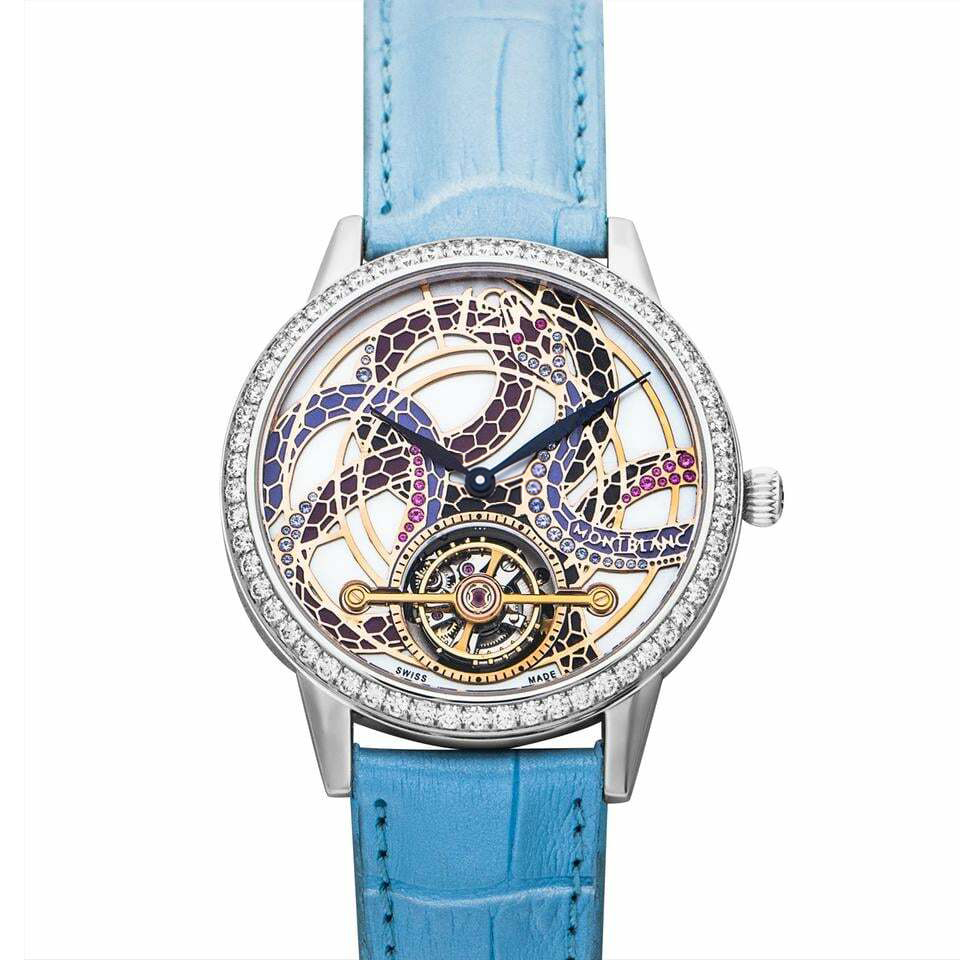 Bohème Exo Tourbillon Slim 38 mm: 18K White gold & Leather - MB117198 Montblanc Boheme Mb117198