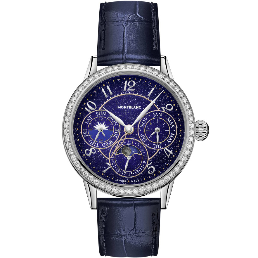 Bohème Manufacture Perpetual Calendar 38 mm: 18K White gold & Leather - MB127353 Montblanc Boheme Mb127353