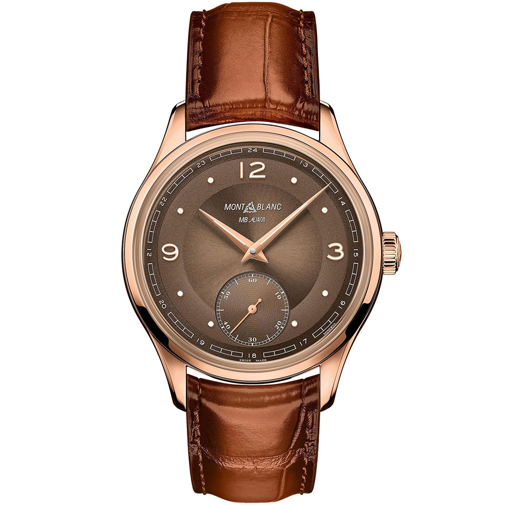 Heritage Pythagore Small Second 39 mm: 18K Rose gold & Leather - MB128667 Montblanc Heritage Mb128667