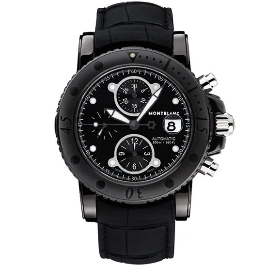 Sport Chronograph 44 mm: Black DLC-coated Stainless steel & Leather - MB104279 Montblanc Sports Mb104279