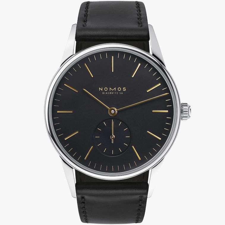 Orion Black 35 mm: Stainless steel & Leather - 302 Nomos Orion 302