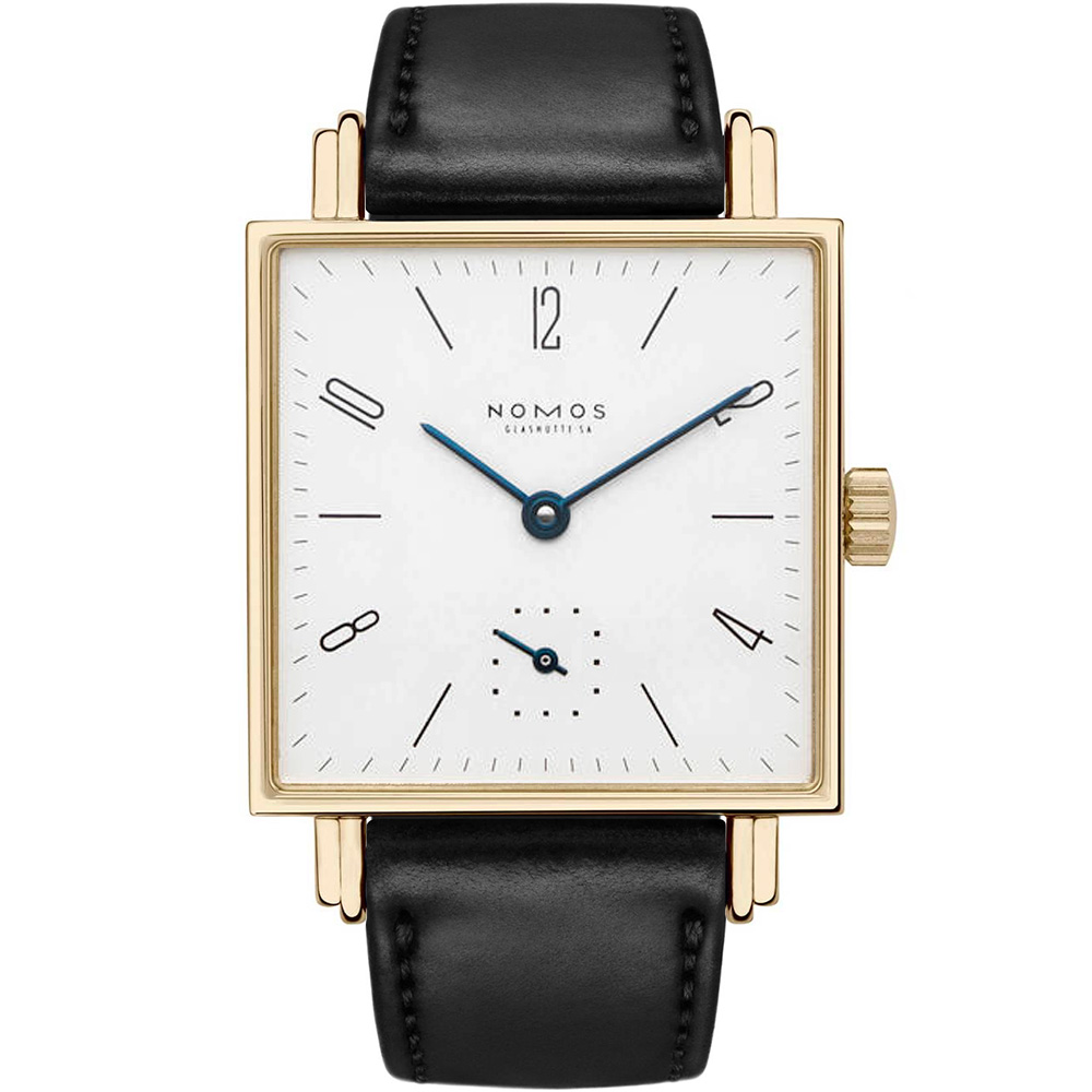 Tetra 27 Gold 27.5 mm: 18K Yellow gold & Leather - 411 Nomos Tetra 411