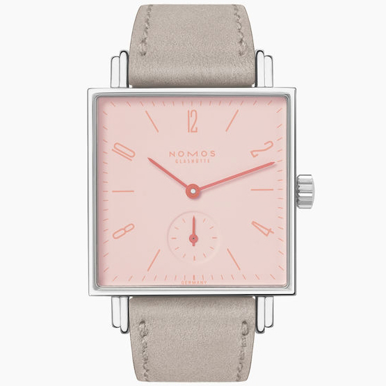 Tetra² Fleißiges Lieschen 29.5 × 29.5 mm: Stainless steel & Leather - 458 Nomos Tetra 458