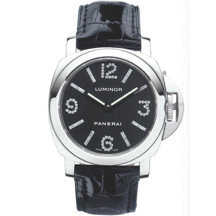 Luminor Base Diamond 44 mm: Stainless steel & Leather - PAM00095 Panerai Luminor Pam00095