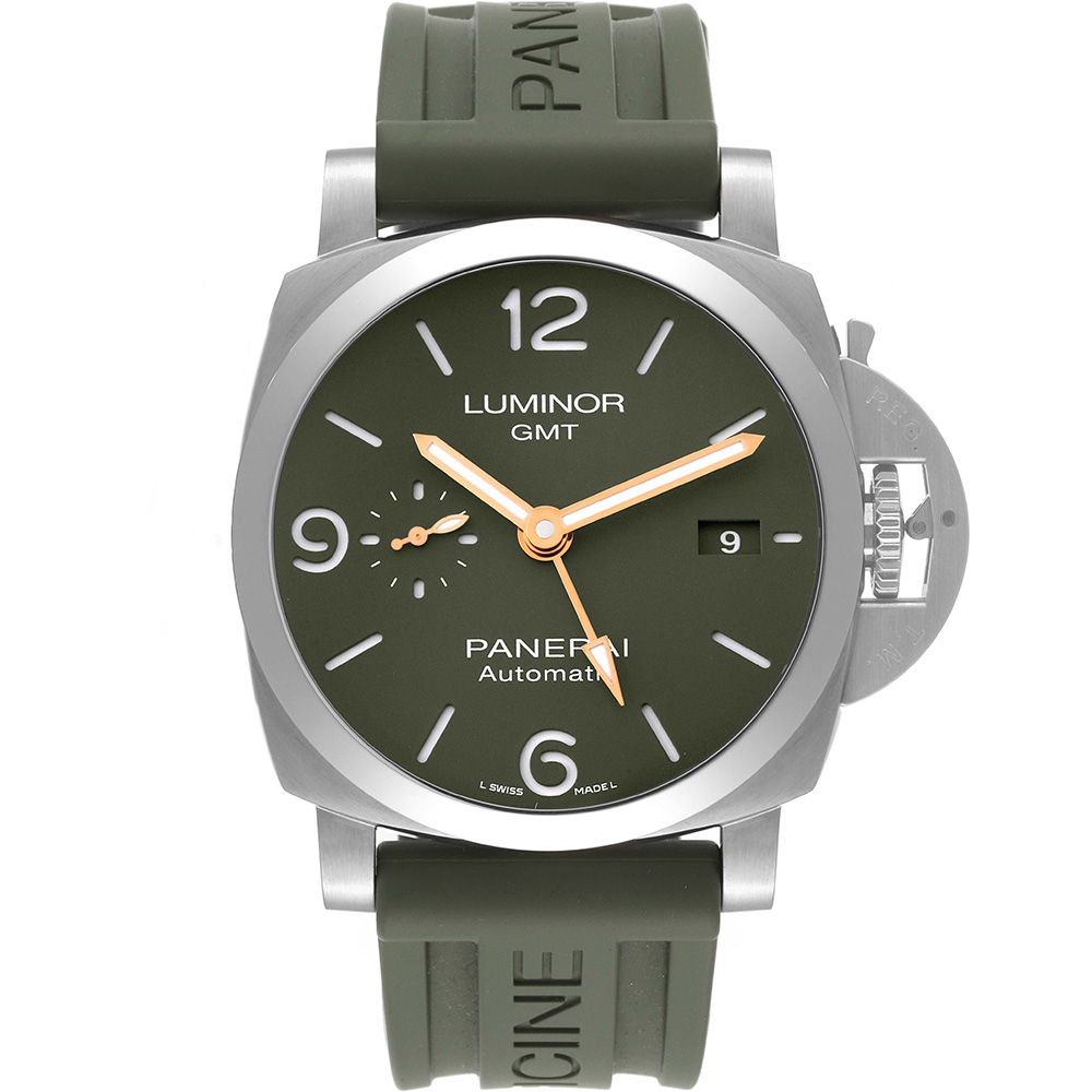 Luminor 1950 GMT Mahendra Singh Dhoni 44 mm: Stainless steel & Leather Rubber - PAM01056 Panerai Luminor Pam01056