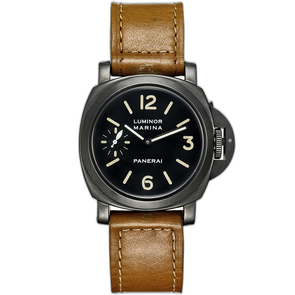 Luminor Marina 44 mm: Black PVD-coated Stainless steel & Leather - 5218-203/A Panerai Pre Vendome 5218 203 A