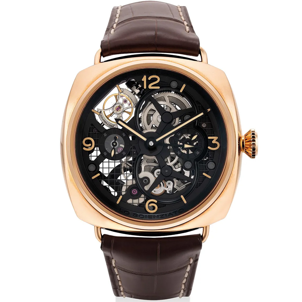 Radiomir Tourbillon GMT Lo Scienziato 48 mm: 18k Red gold & Leather - PAM00636 Panerai Radiomir Pam00636